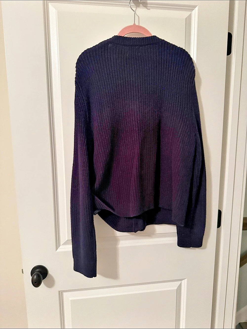H&M Textured-Knit Cardigan Ribbed Button Front Purple Medium - Picture 2 of 5